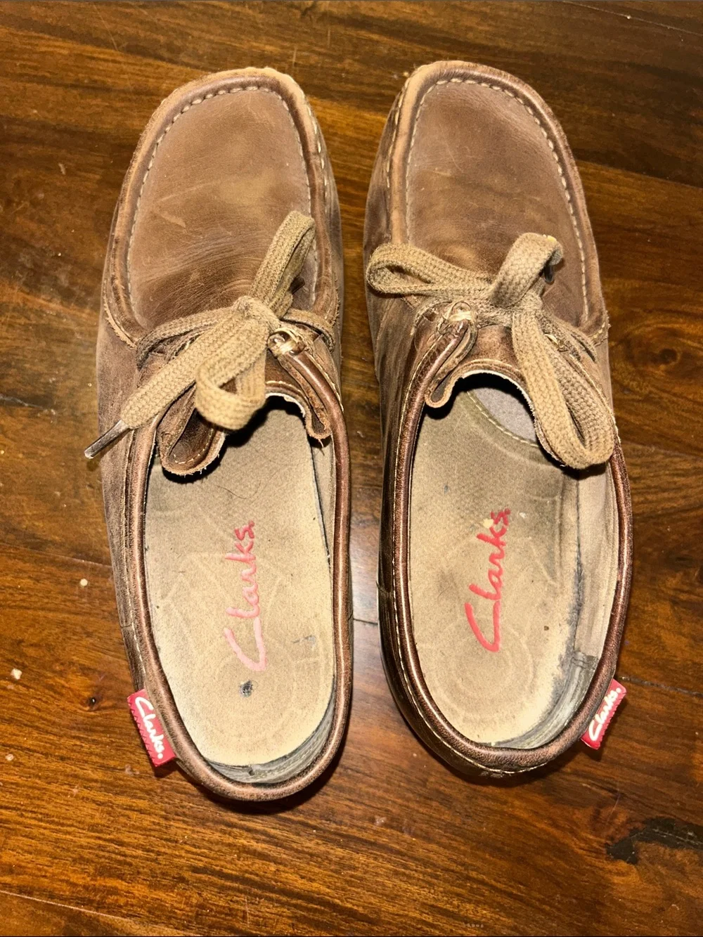 Clark’s wallabees Men's Brown Leather Casual Lace-Up Shoes Sz 11